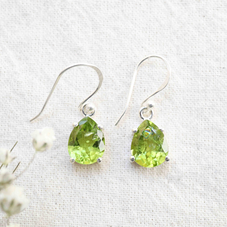 Boucles d'oreilles Péridot - Goutte