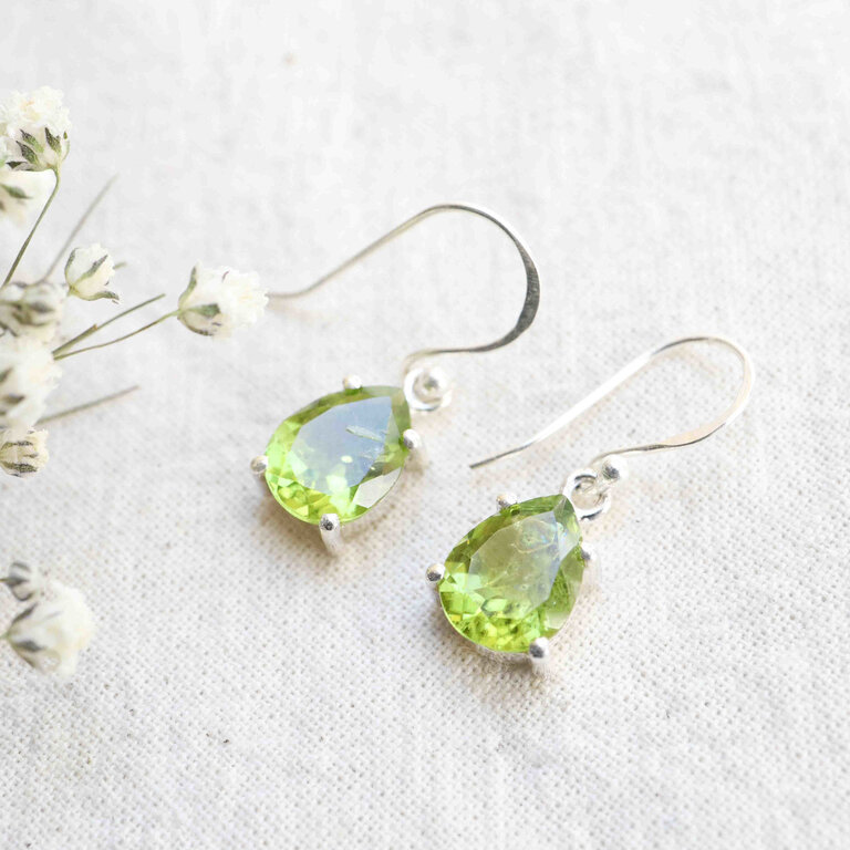 Boucles d'oreilles Péridot - Goutte