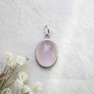 Pendentif Quartz rose - Douceur Pendentif Quartz rose - Douceur