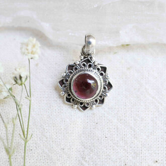 Garnet Pendant - Lotus Garnet Pendant - Lotus
