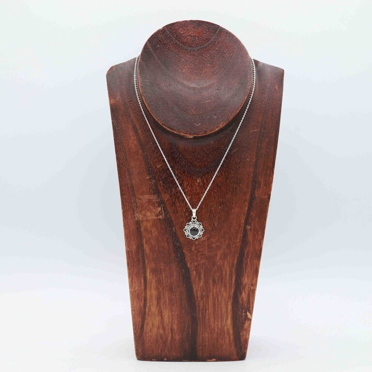 Garnet Pendant - Lotus