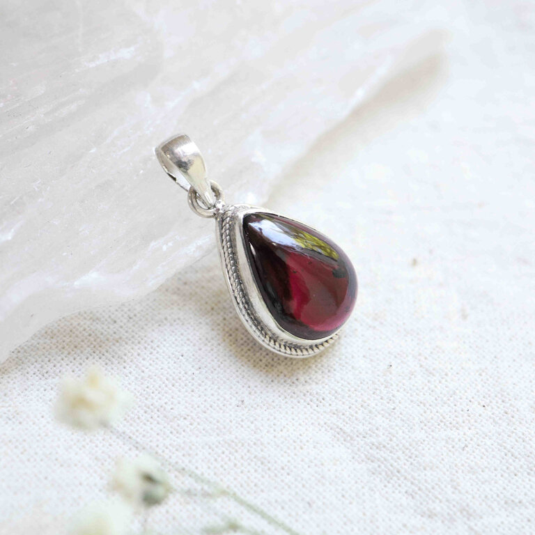 Pendentif Grenat - Goutte