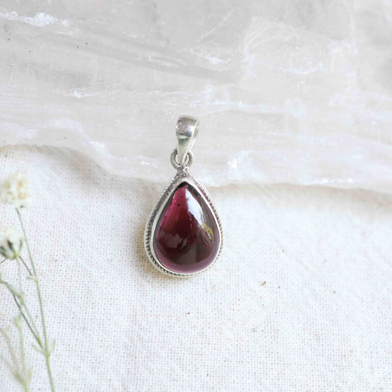 Pendentif Grenat - Goutte