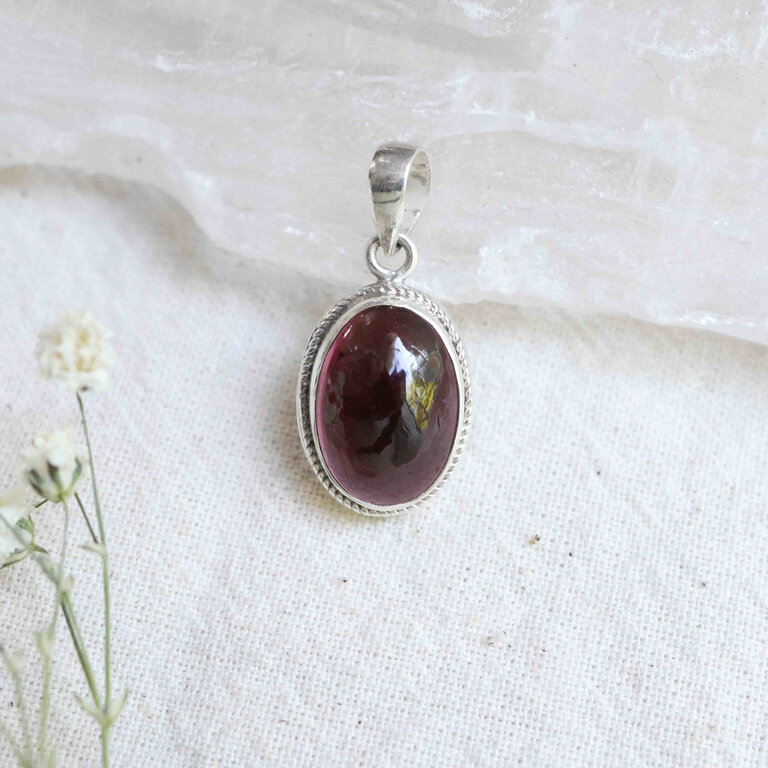 Pendentif Grenat - Ovale