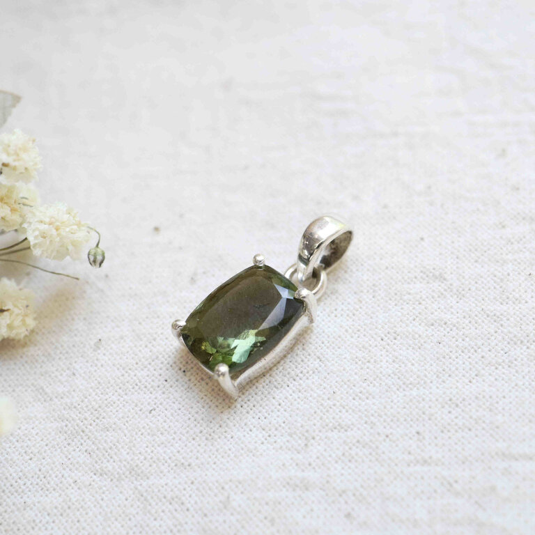 Moldavite Pendant - Rectangle