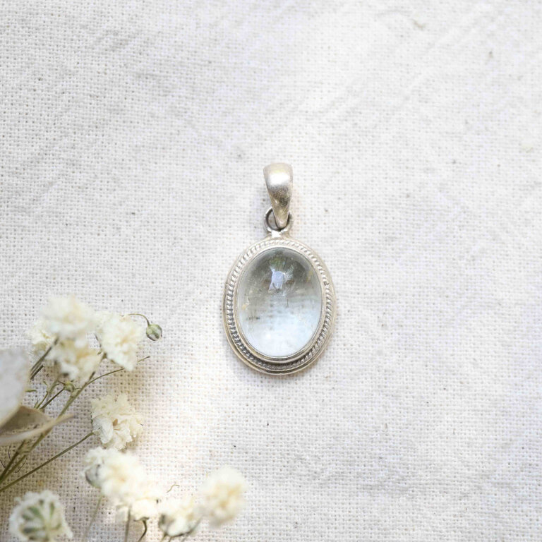 Pendentif Aigue-marine - Hortensia