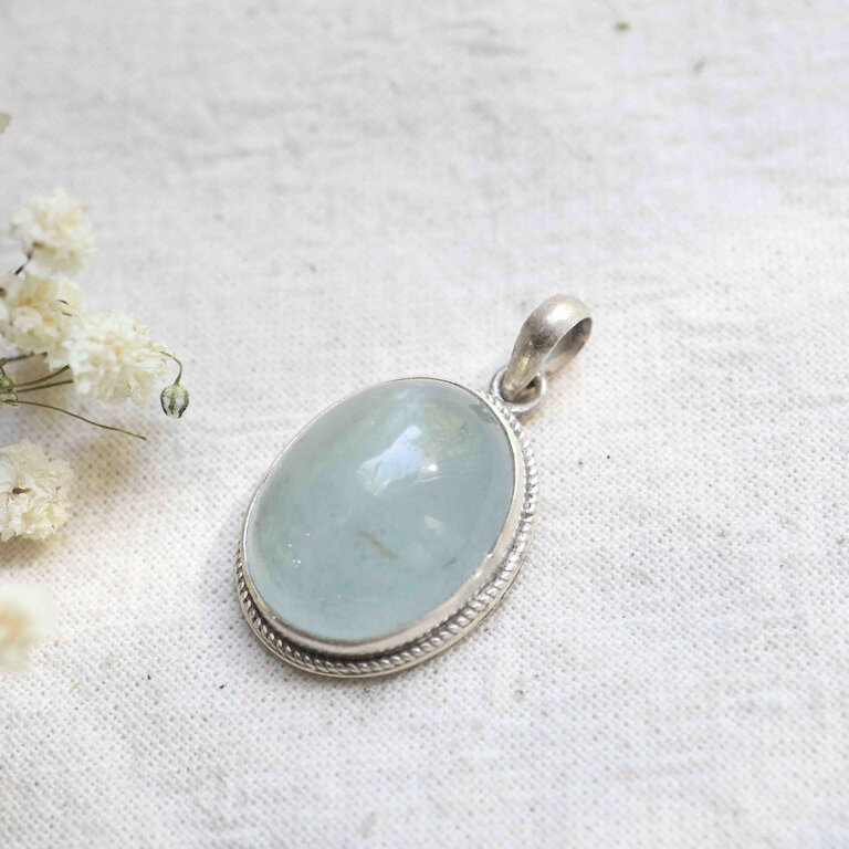 Pendentif Aigue-marine - Ovale