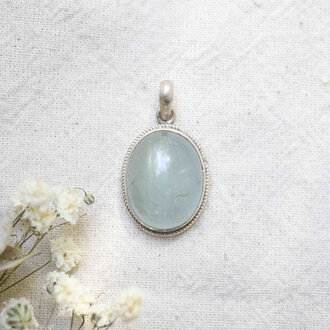 Pendentif Aigue-marine - Ovale