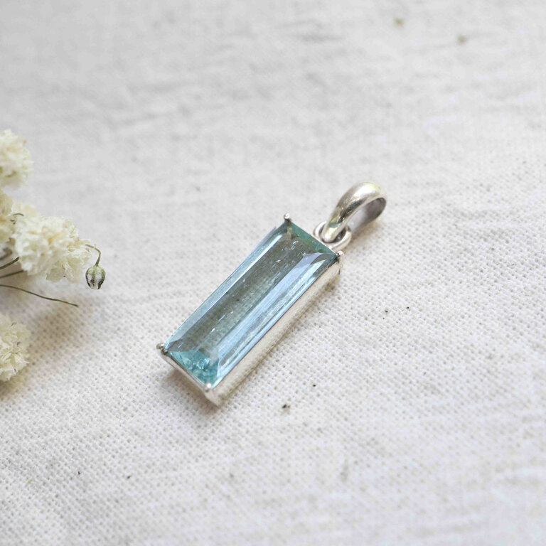 Aquamarine Pendant - Rectangle