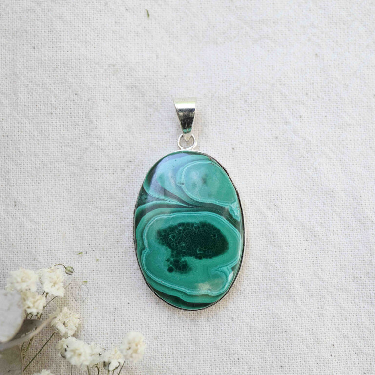 Malachite Pendant - Ovale