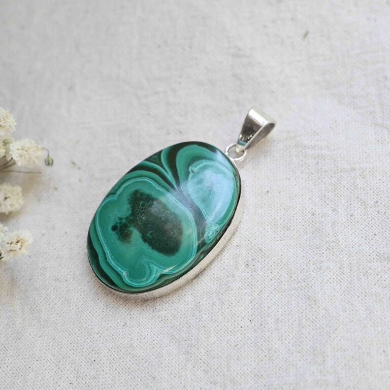 Pendentif Malachite - Ovale