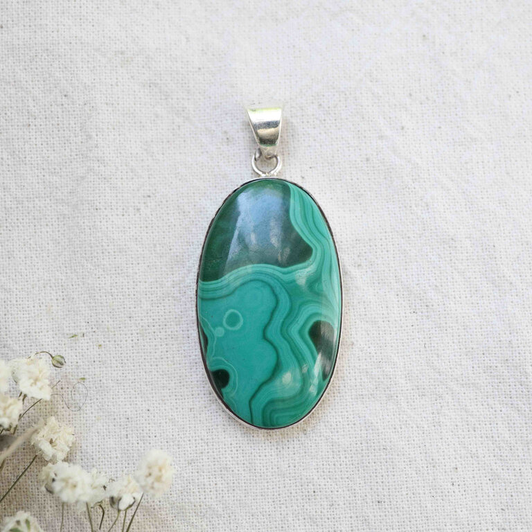 Malachite Pendant - Ovale