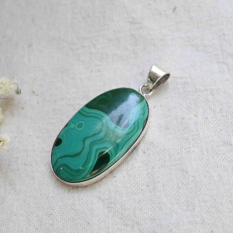 Malachite Pendant - Ovale