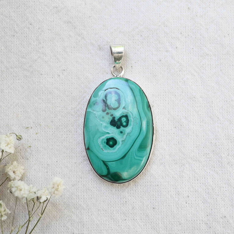 Pendentif Malachite - Ovale