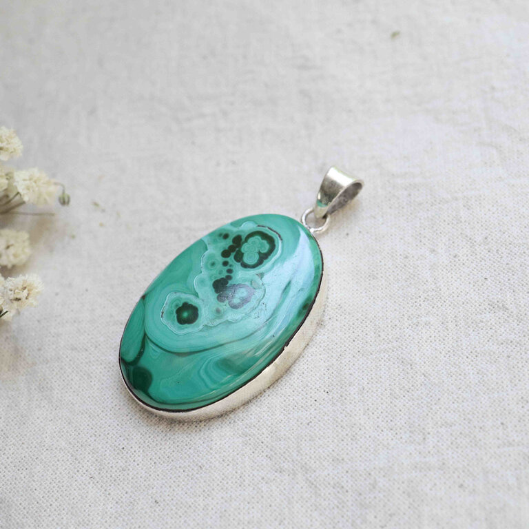 Pendentif Malachite - Ovale
