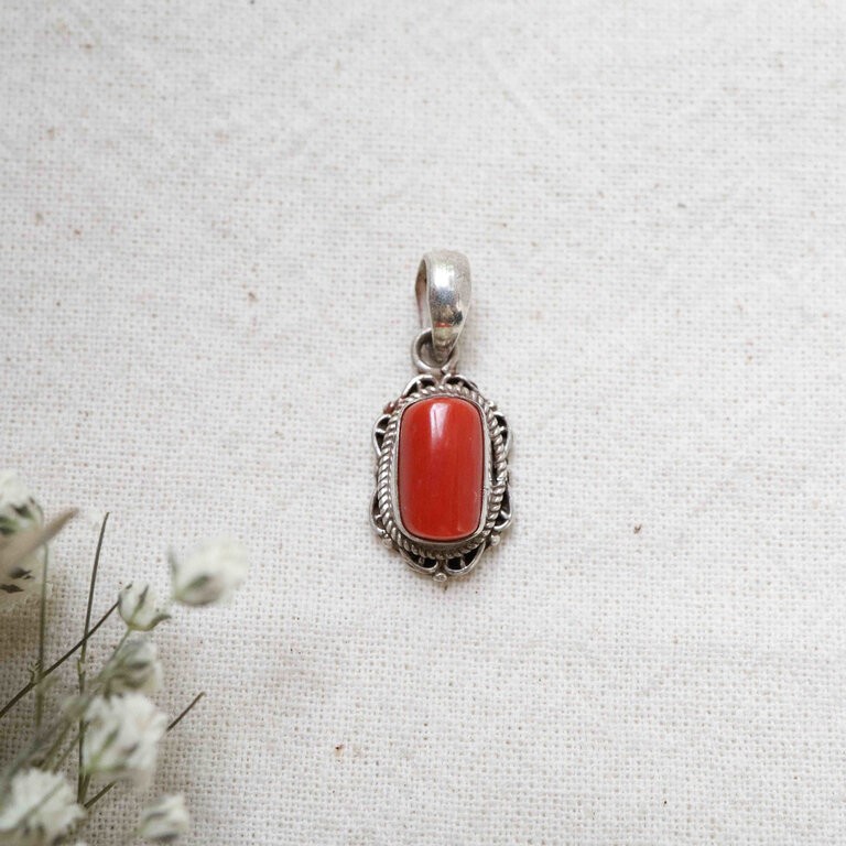 Coral Pendant - Fittonia