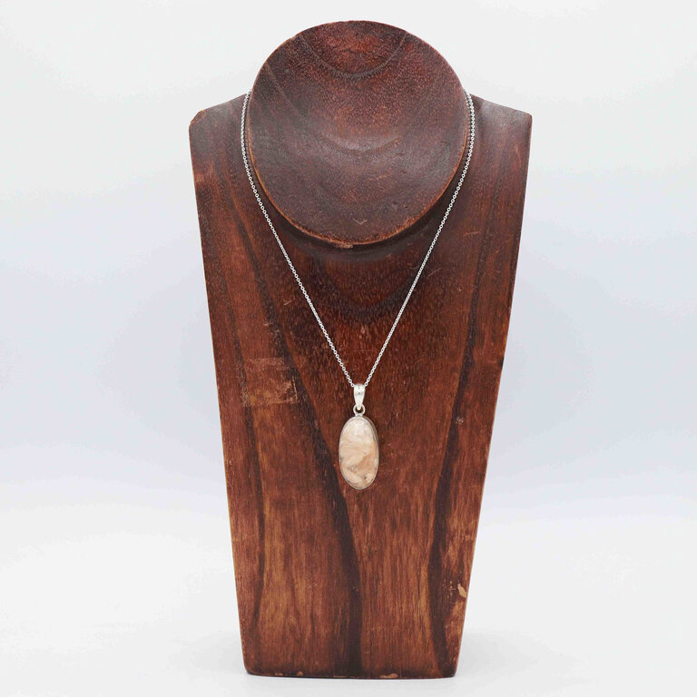 Pendentif Scolecite & Stilbite - Ovale