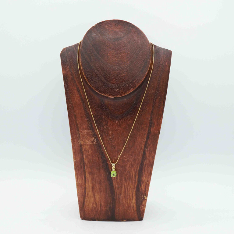 Pendentif Péridot plaqué or - Ovale