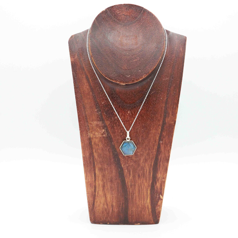 Pendentif Labradorite - Hexagone