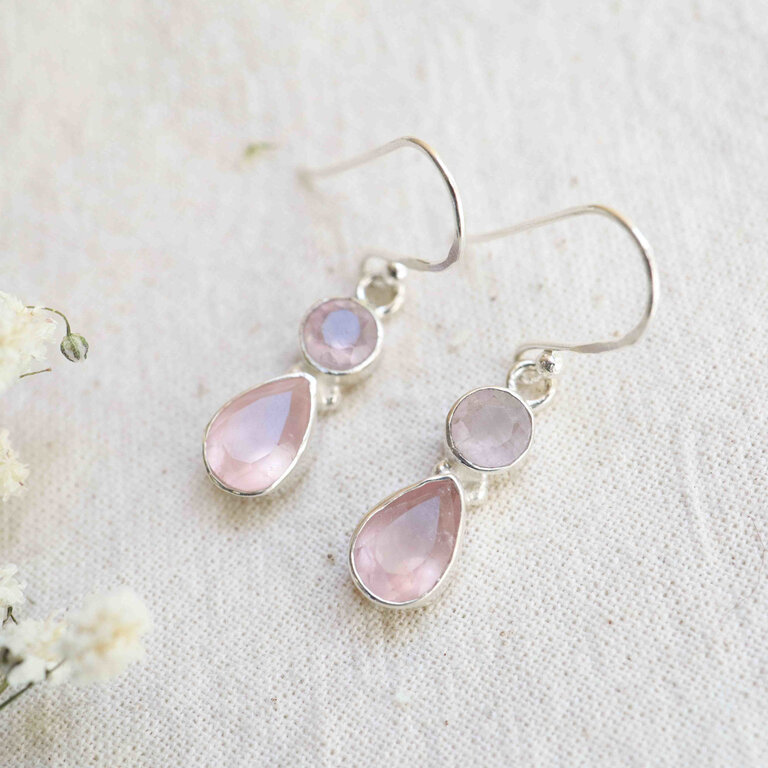 Rose Quartz Earrings - Amour