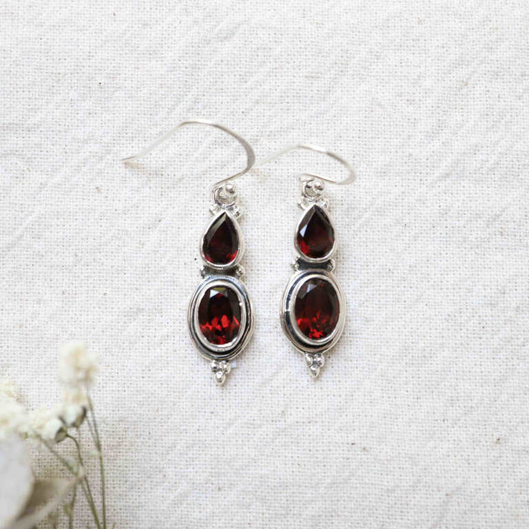 Boucles d'oreilles Grenat - Theia