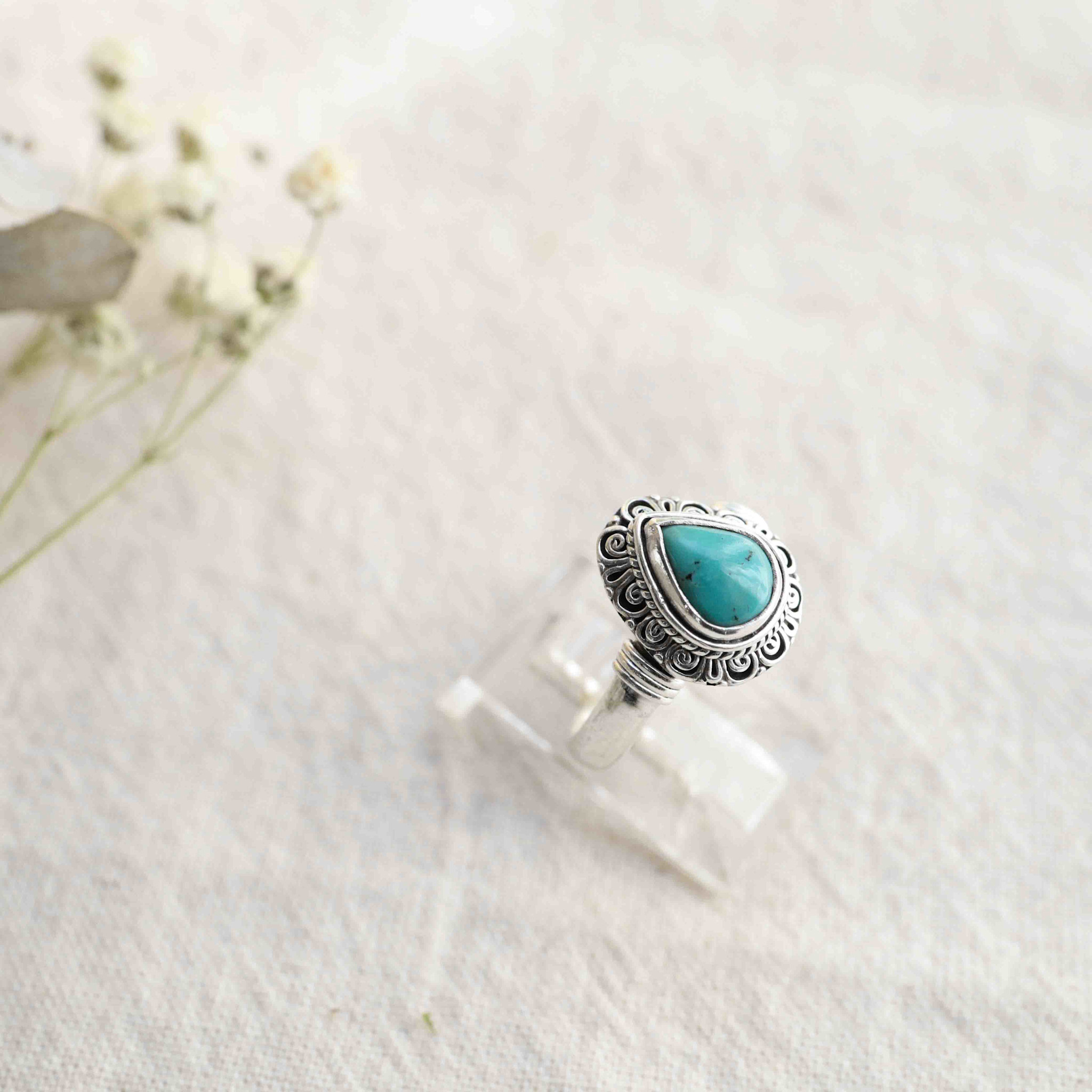 Turquoise Ring - Flora