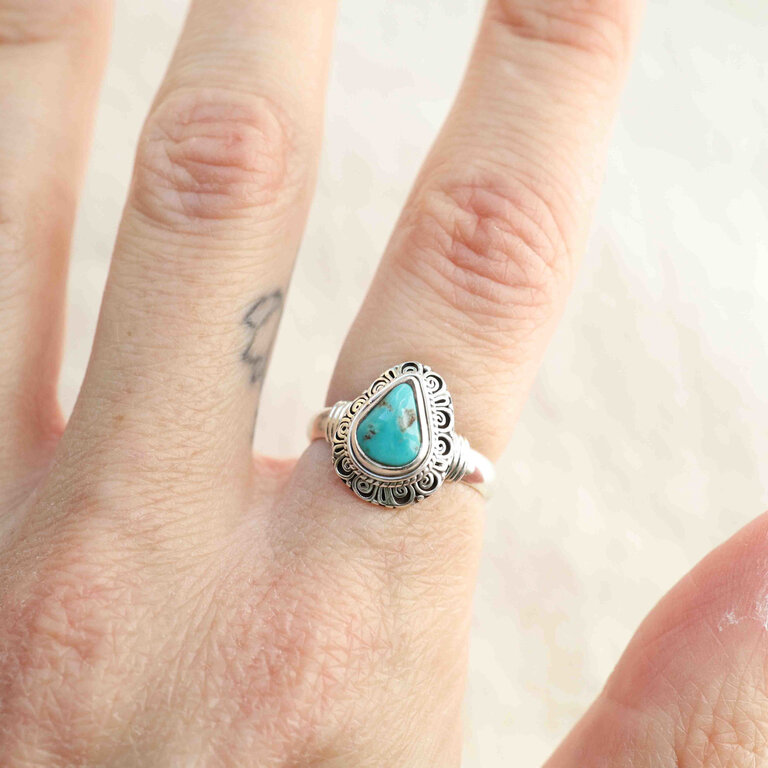 Turquoise Ring - Flora