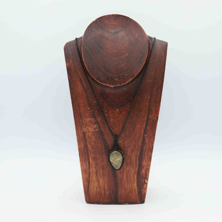 Rutilated Quartz Pendant - Macrame