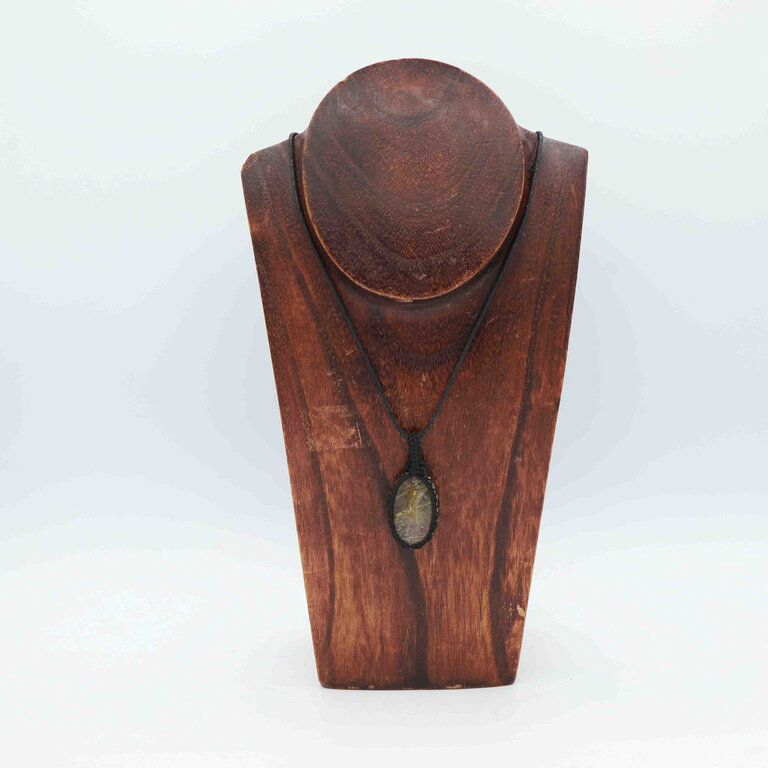 Pendentif Quartz rutile - Macramé