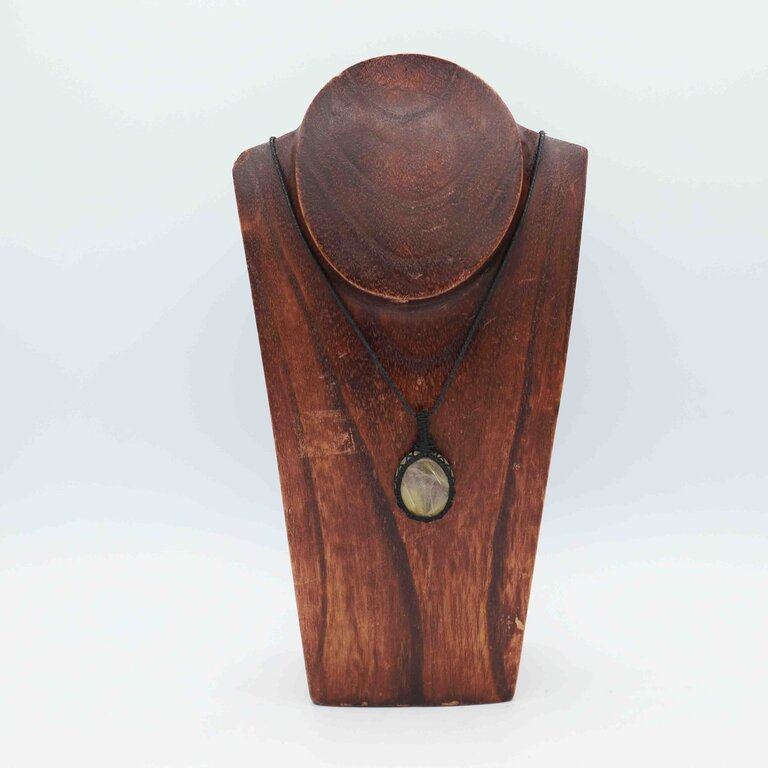 Pendentif Quartz rutile - Macramé