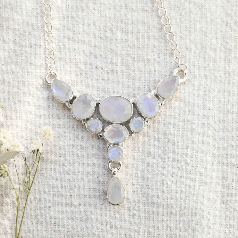 Rainbow Moonstone Necklace- Tiana