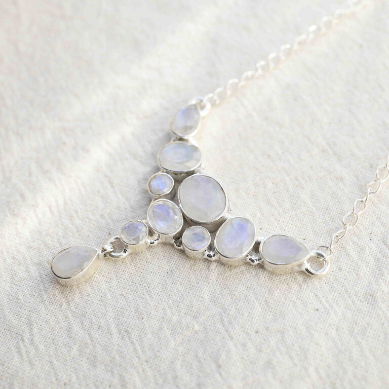 Rainbow Moonstone Necklace- Tiana
