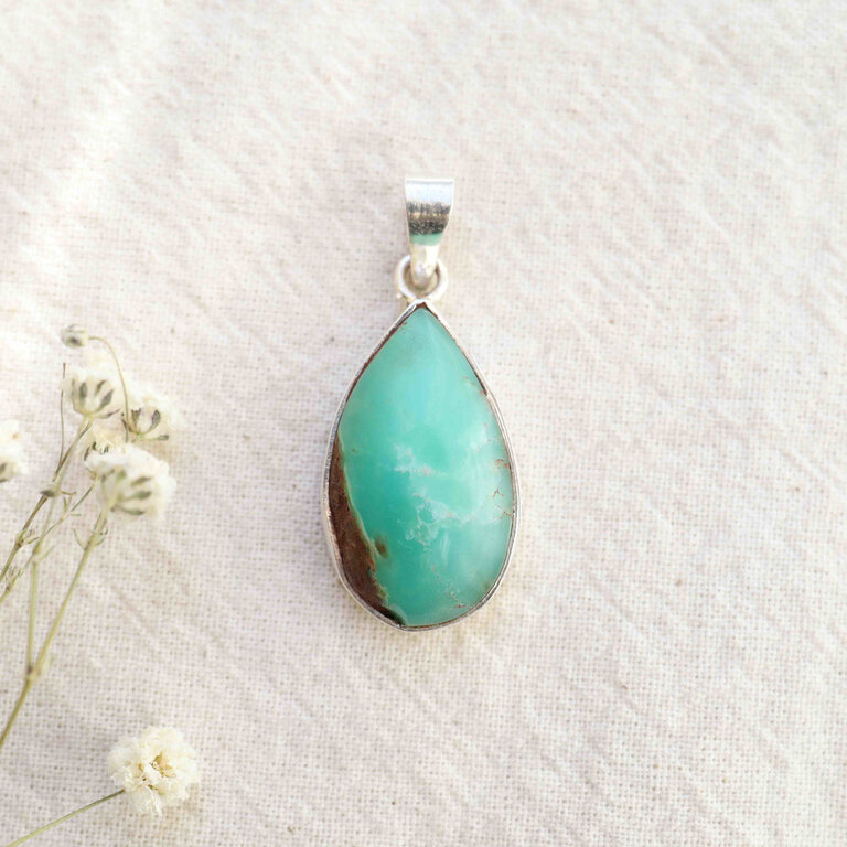 Chrysoprase Pendant - Goutte