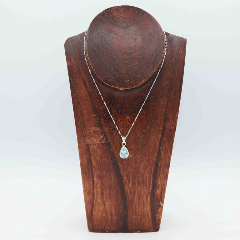 Blue Topaz Pendant - Givre