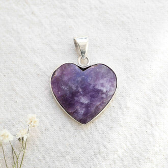 Pendentif Lépidolite - Coeur