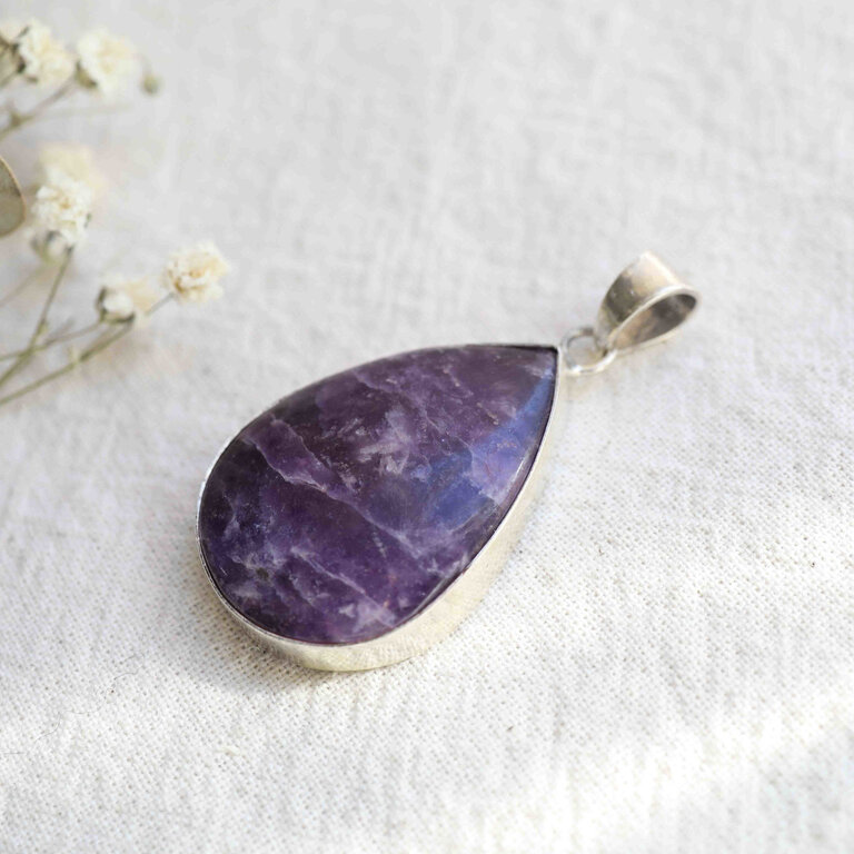 Lepidolite Pendant - Goutte