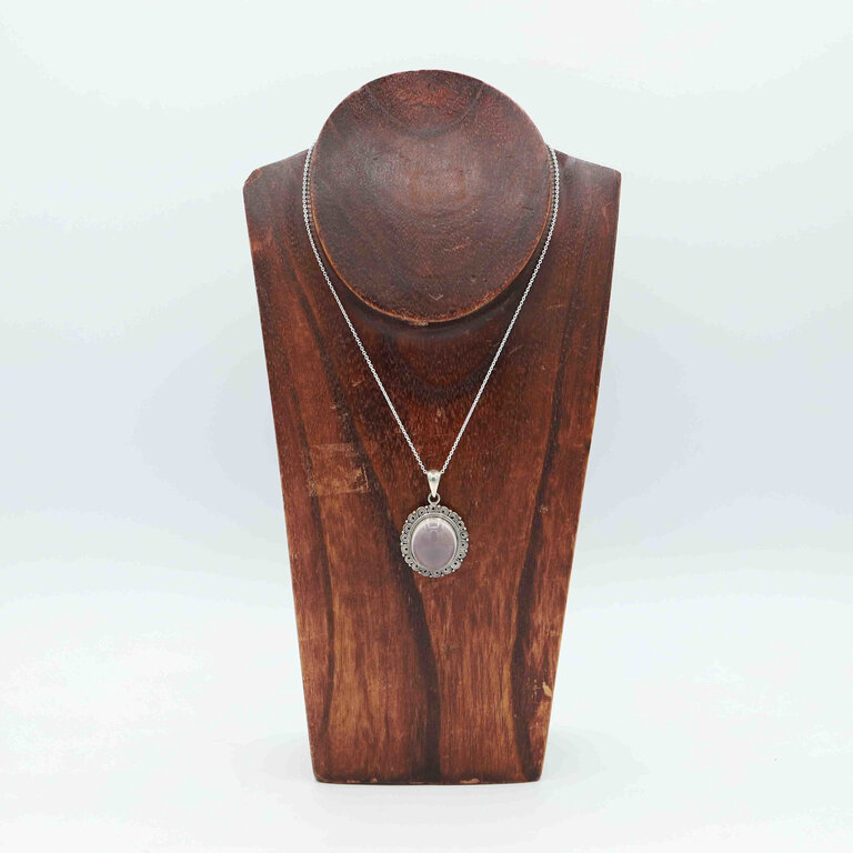 Pendentif Quartz rose - Fleur