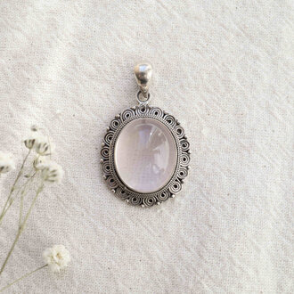 Rose Quartz Pendant - Fleur
