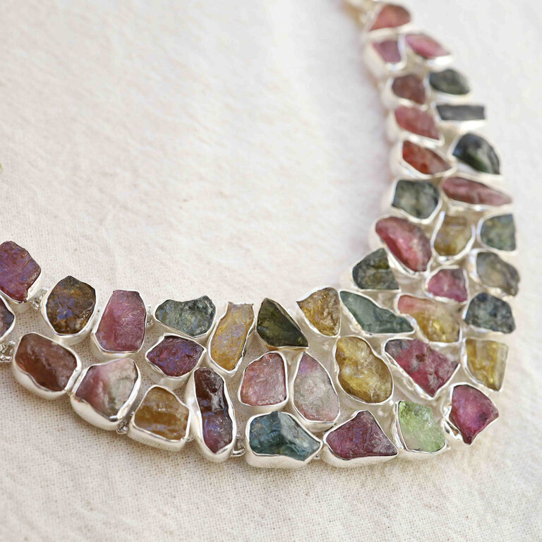 Collier Tourmaline mixte brut - Hathor