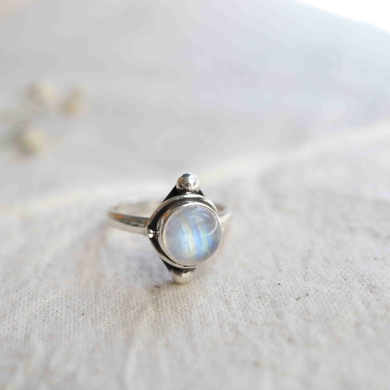 Rainbow moonstone ring - Uranus(L)