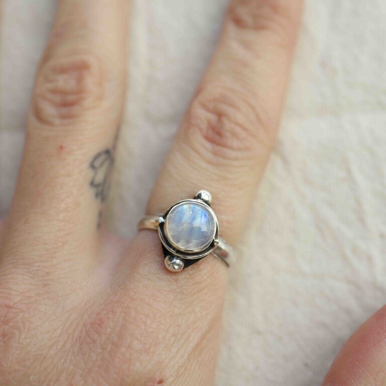 Rainbow moonstone ring - Uranus(L)