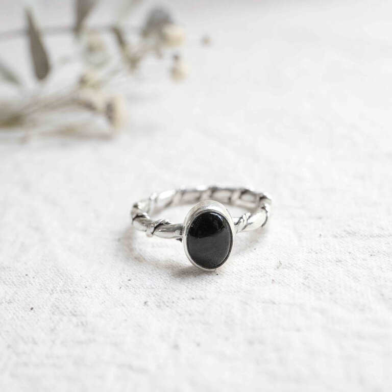 Bague Tourmaline noire - Torsade