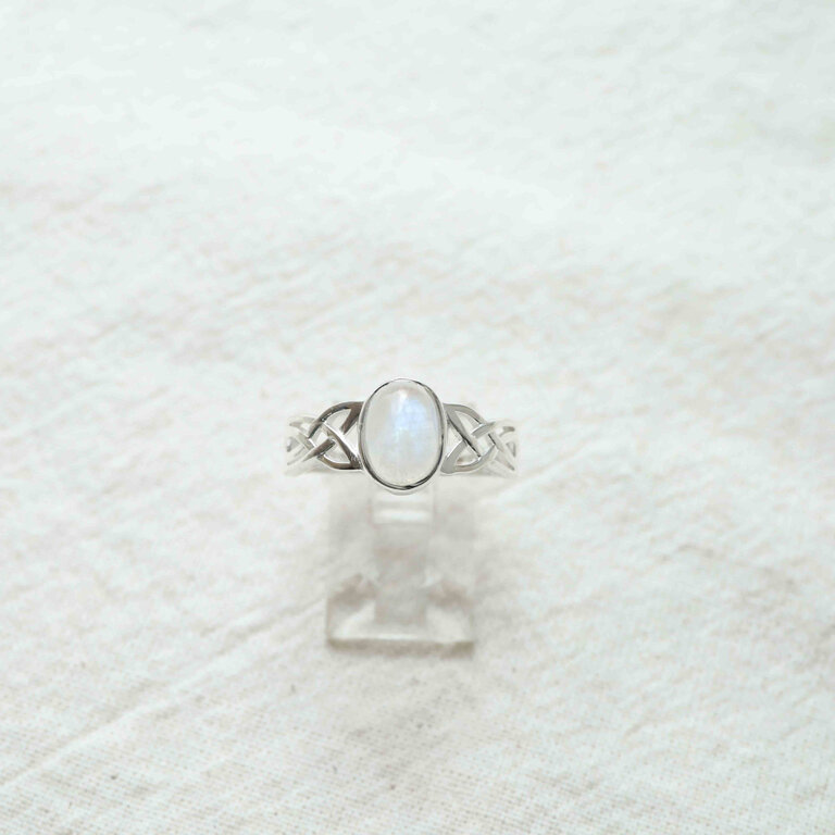 Rainbow moonstone ring - Alba
