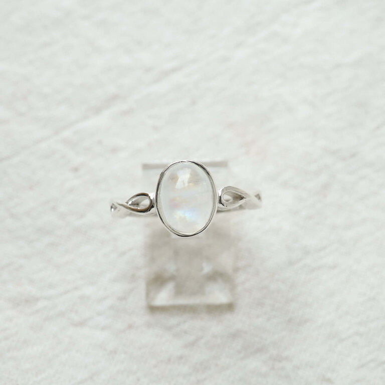Rainbow moonstone ring - Infini