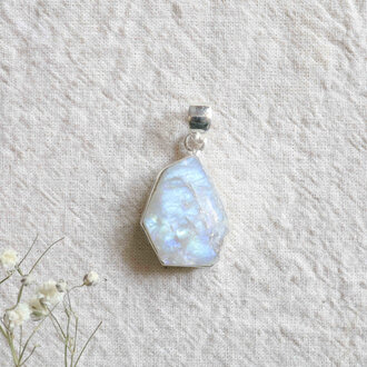 Rainbow Moonstone Pendant - Brut