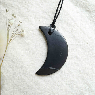 Pendentif Shungite - Demi lune