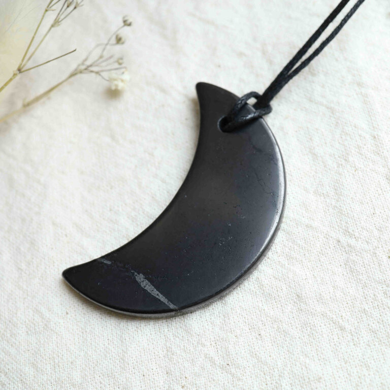 Shungite Pendant - Half moon