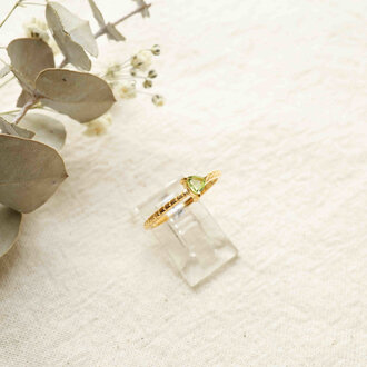 Bague Péridot plaqué or - Délicate