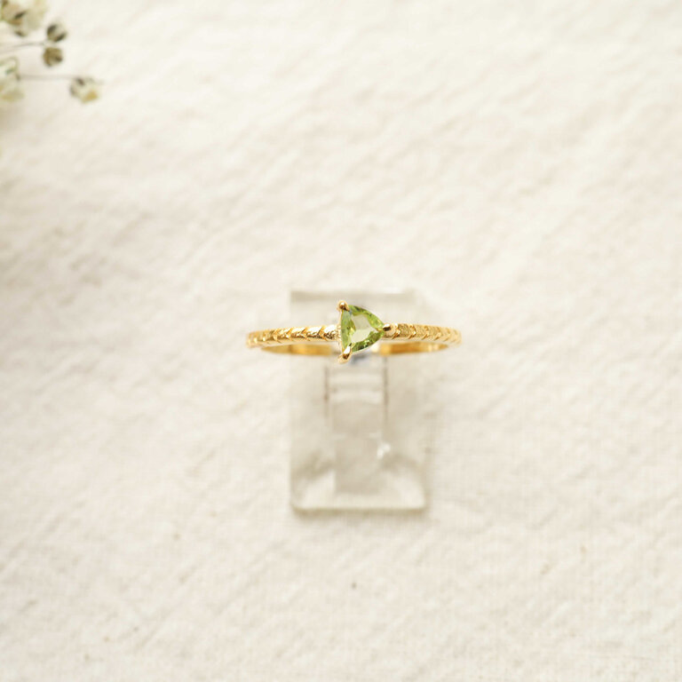 Bague Péridot plaqué or - Délicate
