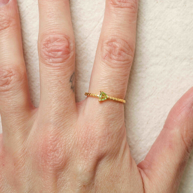 Bague Péridot plaqué or - Délicate
